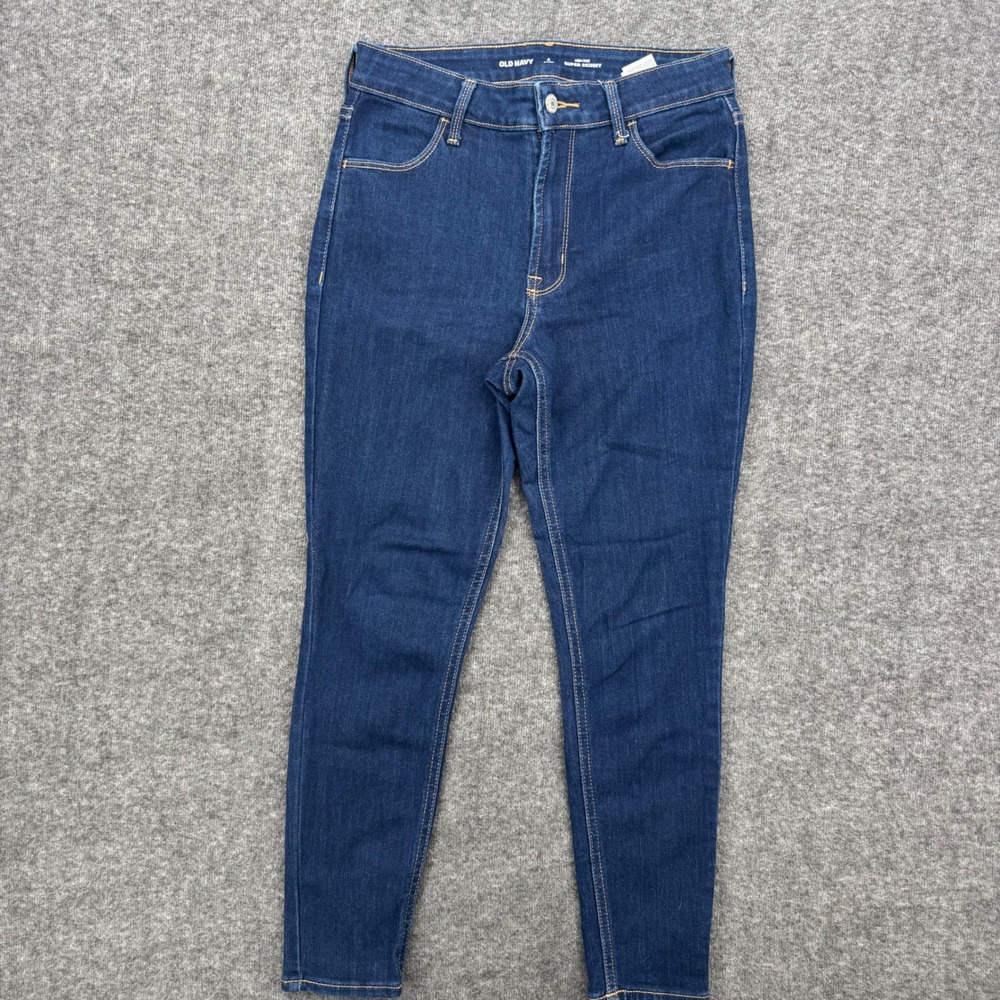 Old Navy High Rise Super Skinny Jeans Womens 4 Short Dark Wash Blue Denim Crop